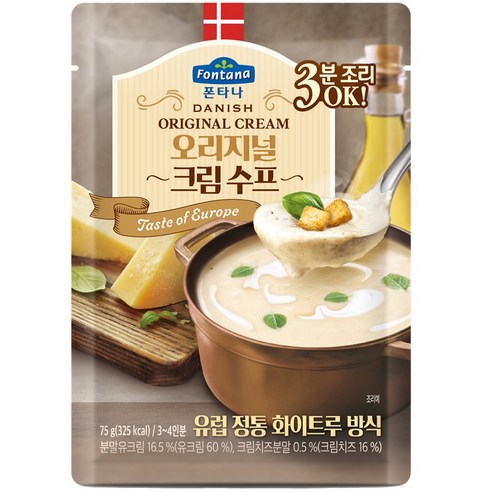 폰타나 데니쉬 오리지널 크림 수프 파우치, 75g, 1개