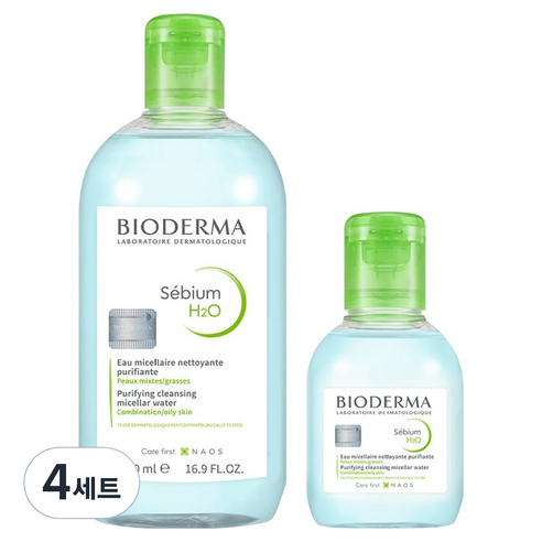 바이오더마 세비엄 H2O 클렌징 워터 2종 500ml + 100ml 세트, 4세트