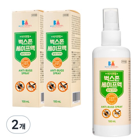 비지엔젤 벅스존 세이프액 모기기피제, 100ml, 2개