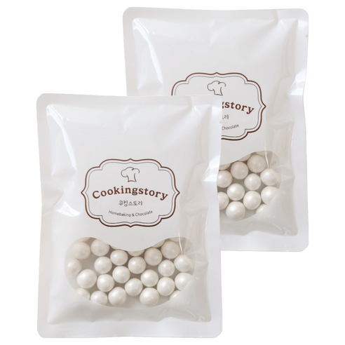 쿠킹스토리 럭스 펄 초콜릿 장식물 펄화이트, 50g, 2개