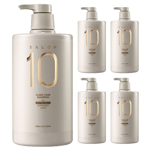 미쟝센 살롱 플러스 클리닉 10 샴푸 극손상모발용, 990ml, 5개