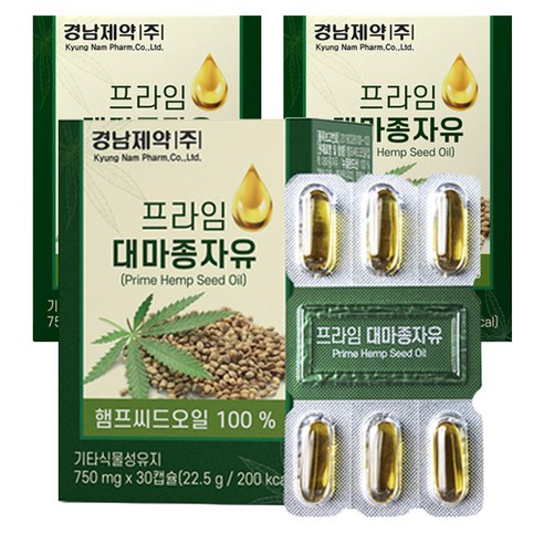   경남제약 프라임 대마종자유 22.5g, 30정, 3개