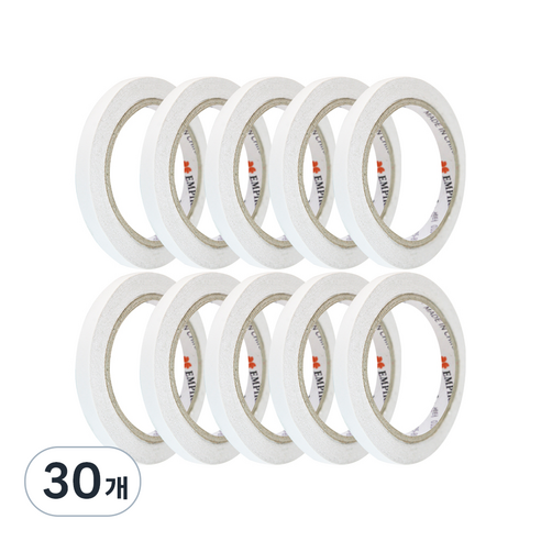 엠파이어 양면테이프 10mm x 20m, 화이트 반투명, 30개