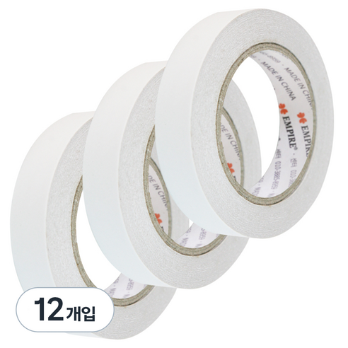 엠파이어 양면테이프 24mm x 30m, 화이트 반투명, 12개