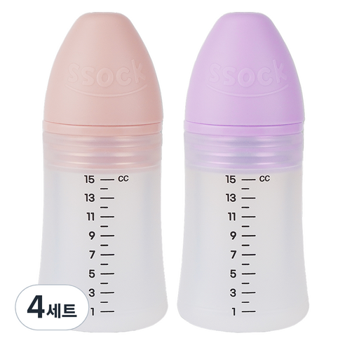 지엠팜 쏘옥 실리콘 투약병 핑크 15ml + 퍼플 15ml 세트, 4세트