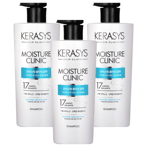 케라시스 모이스처 클리닉 단백질 샴푸 플로럴파우더향, 750ml, 3개