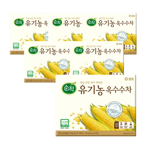 순작 유기농 옥수수차, 10g, 30개입, 6개