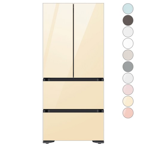 [색상선택형] 삼성전자 비스포크 김치플러스 490L 4도어 김치냉장고 방문설치, 글램 바닐라, RQ49C94R1AP