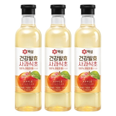 백설 건강발효 사과식초, 800ml, 3개