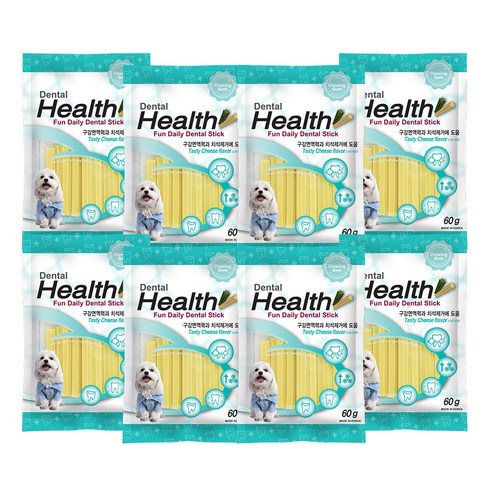 덴탈헬스 강아지 덴탈껌, 치즈맛, 60g, 8개