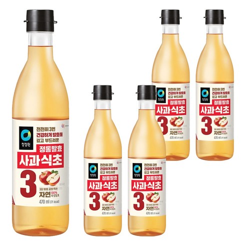 청정원 정통사과식초, 470ml, 5개