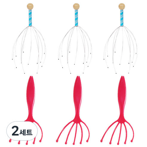 ABM 핸디 두피 마사지기 3p + 두피마사지기 3p, 2세트, 랜덤 발송