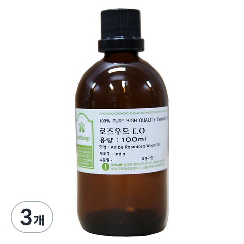 허브솝 로즈우드 에센셜 오일 100ml, 3개