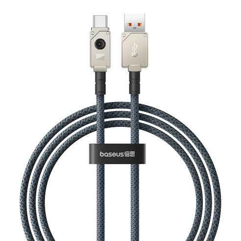 베이스어스 언브레이커블 내구성 고속충전 케이블 USB to Type-C 100W, 1m, Stellar White, 1개