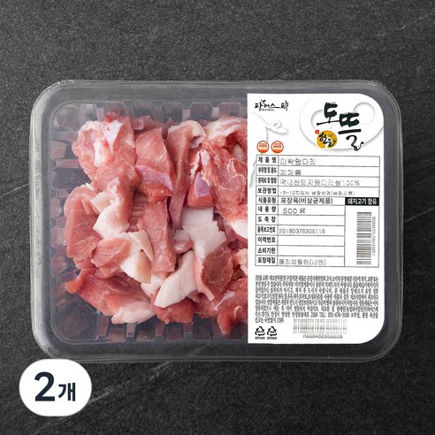 파머스팩 한돈 미박앞다리 찌개용 (냉장), 500g, 2개