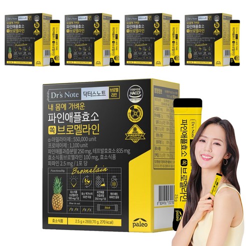 닥터스노트 내 몸에 가벼운 파인애플효소 쏙 브로멜라인, 70g, 5개