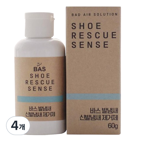 BAS 슈레스큐센스 신발 발냄새 제거제, 4개, 60g