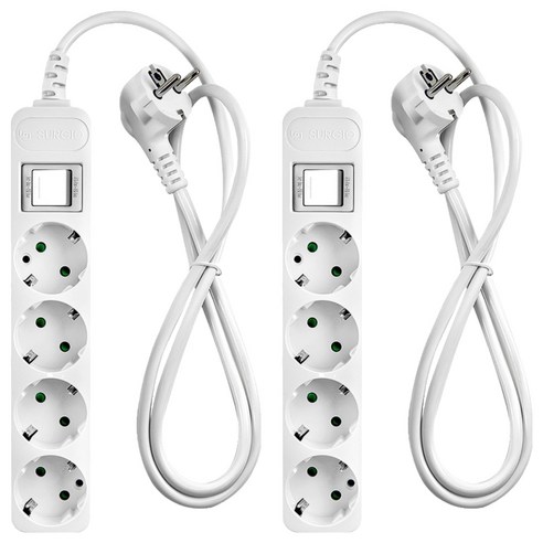 모노케어 접지 전선형 멀티탭 4구 DH-2048NT DH-1049-ST, 3m, 화이트, 2개