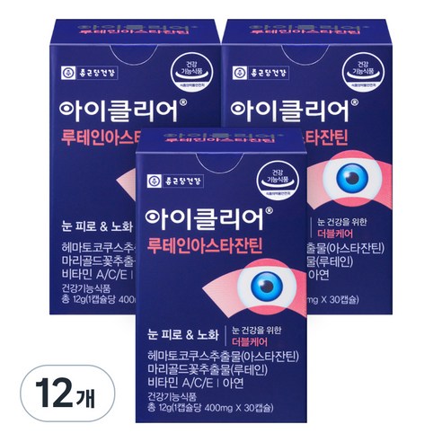 아이클리어 루테인아스타잔틴, 30정, 12개