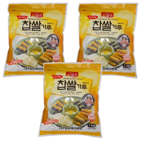 청은에프엔비 찹쌀가루, 1kg, 3개