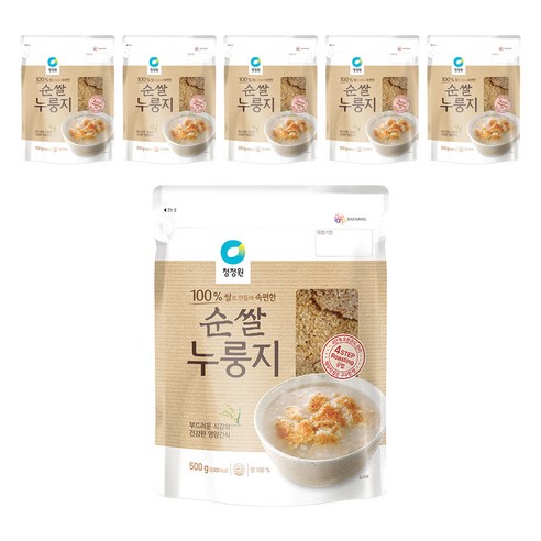 청정원 순쌀 누룽지, 500g, 6개