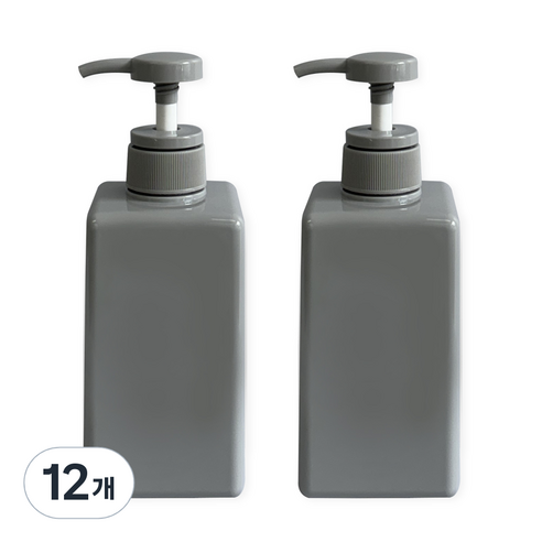 뉴앤룩 사각 리필용기 디스펜서 일반형 450ml, 04 그레이, 12개