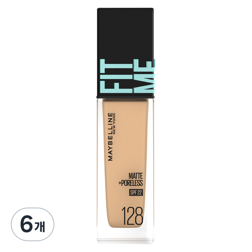 메이블린 핏 미 매트 포어리스 에스피어프22 30ml, 128호 웜누드, 6개