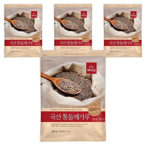 배대감 국산 통 들깨가루, 200g, 4개