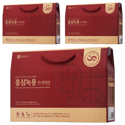 종근당건강 홍삼녹용 프리미엄, 30회분, 50ml, 3박스