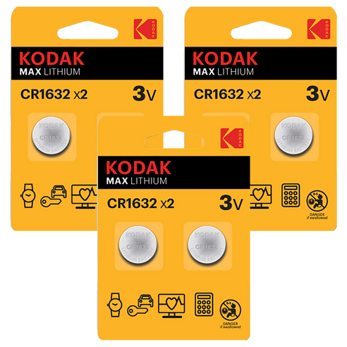 코닥 MAX 리튬 코인 건전지 CR1632 3V, 2개입, 3개