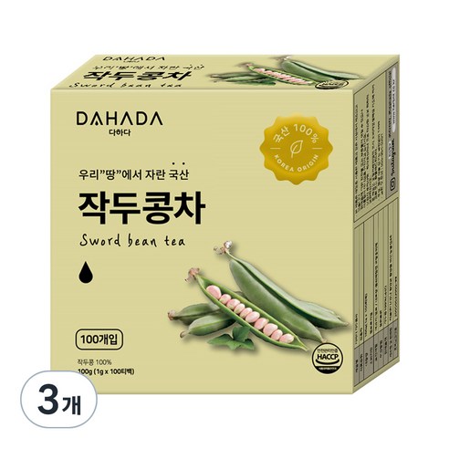 다하다 작두콩차, 1g, 100개입, 3개