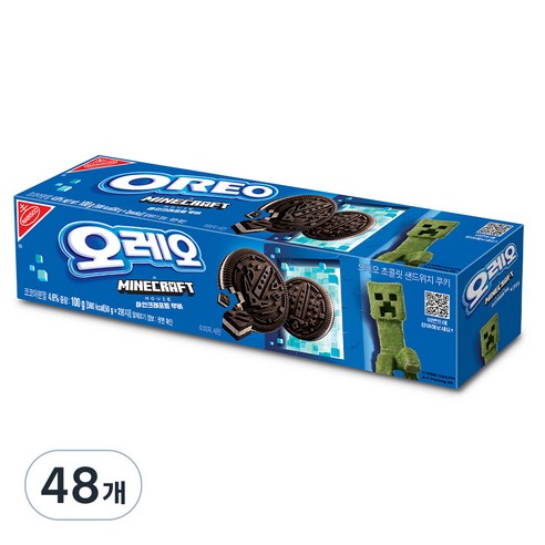오레오 초콜릿 샌드위치 쿠키 화이트 크림, 100g, 48개
