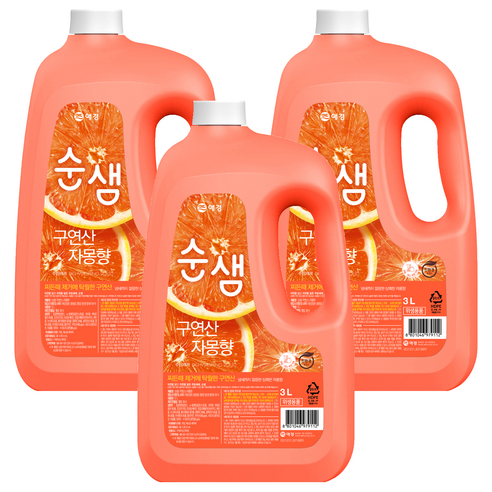 순샘 구연산 자몽향 주방세제, 3개, 3L