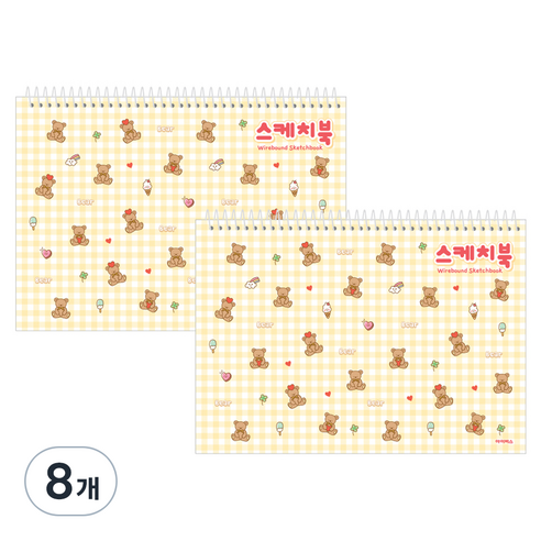 아이비스 스케치북 테디베어, 8절, 8개, 25매
