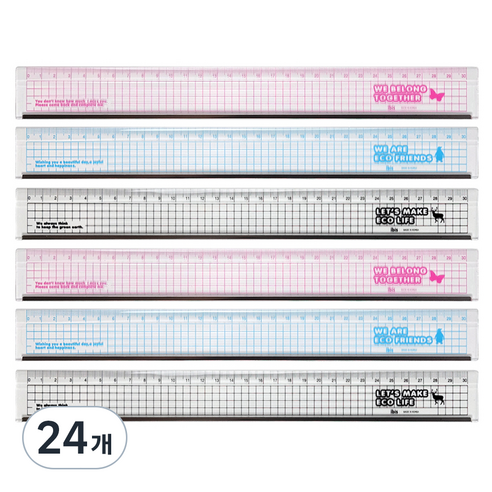 아이비스 컬러 스틸 플러스 직자 30cm, 랜덤발송, 24개
