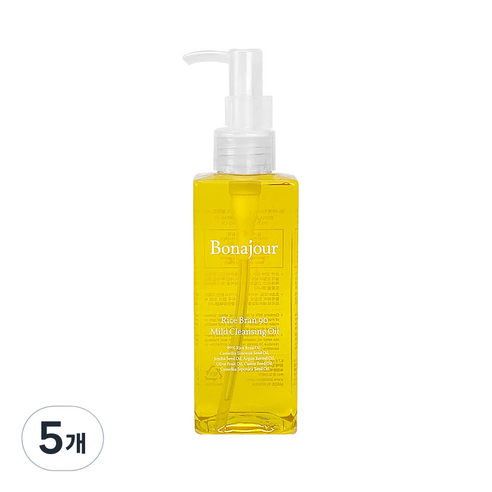 보나쥬르 비건 라이스 브랜 90 클렌징오일, 200ml, 5개