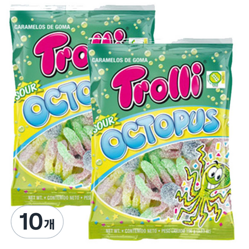 트롤리 사우어 옥토퍼스 젤리, 100g, 10개