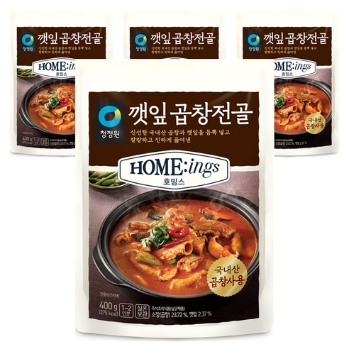 대상 청정원 호밍스 깻잎곱창전골, 400g, 4개