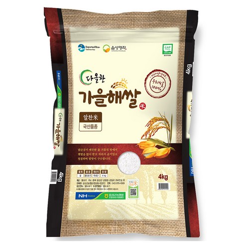 음성군농협 2024년산 햅쌀 가을해쌀 알찬미, 상등급, 4kg, 1개