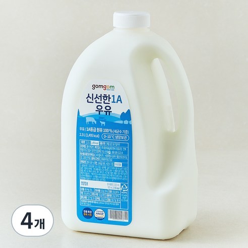 곰곰 신선한 1A 우유, 2.3L, 4개