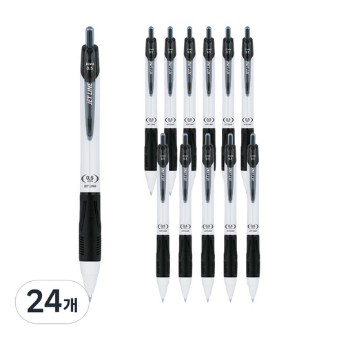자바펜 제트라인 펜 0.5mm, 블랙, 24개