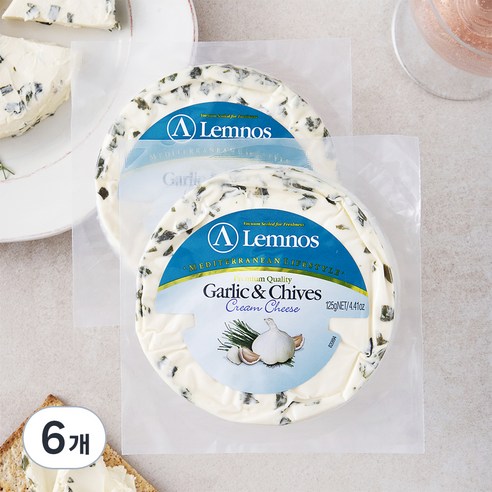 램노스 갈릭차이브 치즈, 125g, 6개