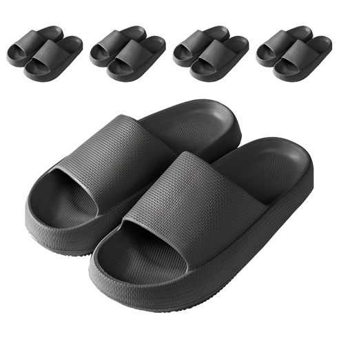 라이프서치 미끄럼 방지 쿠션 슬리퍼, 블랙, 5개