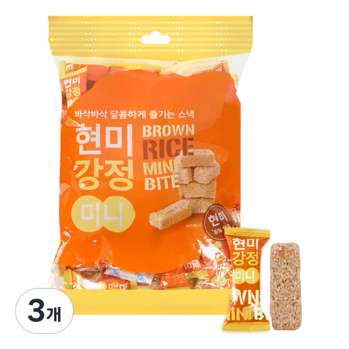 현미 강정 미니, 350g, 3개