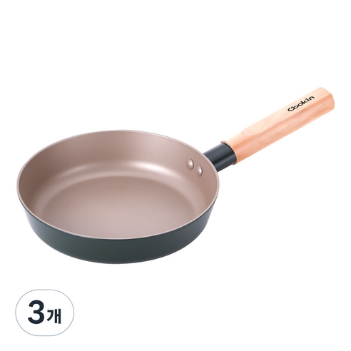 쿠킨 IH 인덕션 라임우드 후라이팬, 20cm, 3개