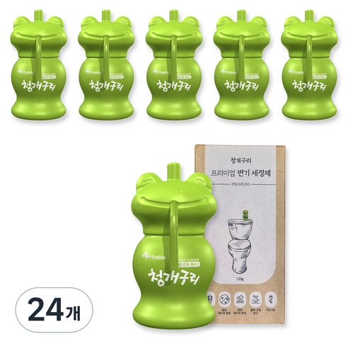 하비비 프리미엄 청개구리 자동 변기세정제, 120g, 24개