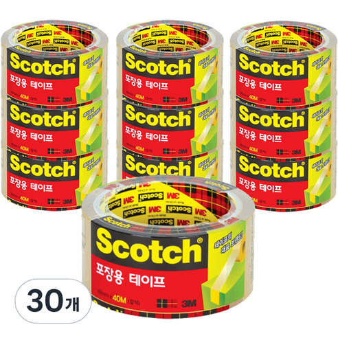 스카치 포장용 테이프 리필 투명 48 mm x 40m, 30개