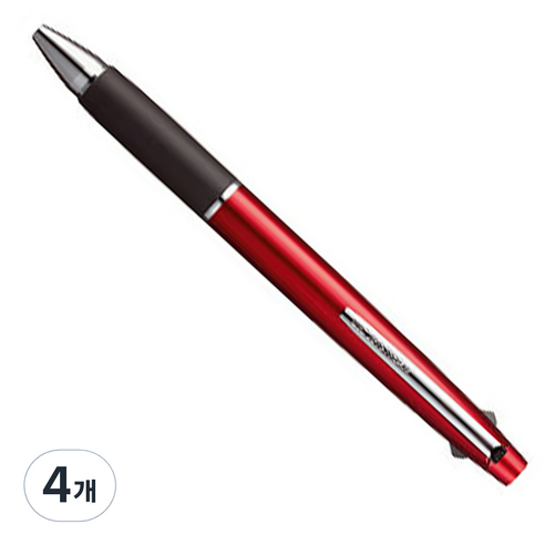 미쯔비시 제트스트림 3색 다색펜 SXE3-800 0.7mm, 보르도, 4개