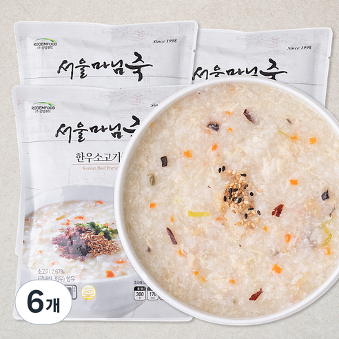 서울마님 한우소고기죽 (냉장), 300g, 6개