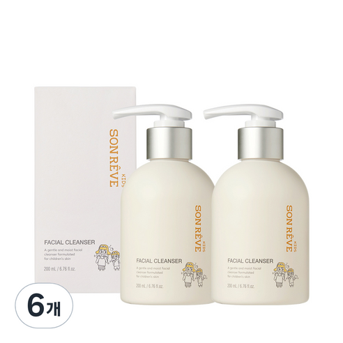 쏭레브 키즈 페이셜 클렌저 사탕향, 200ml, 6개